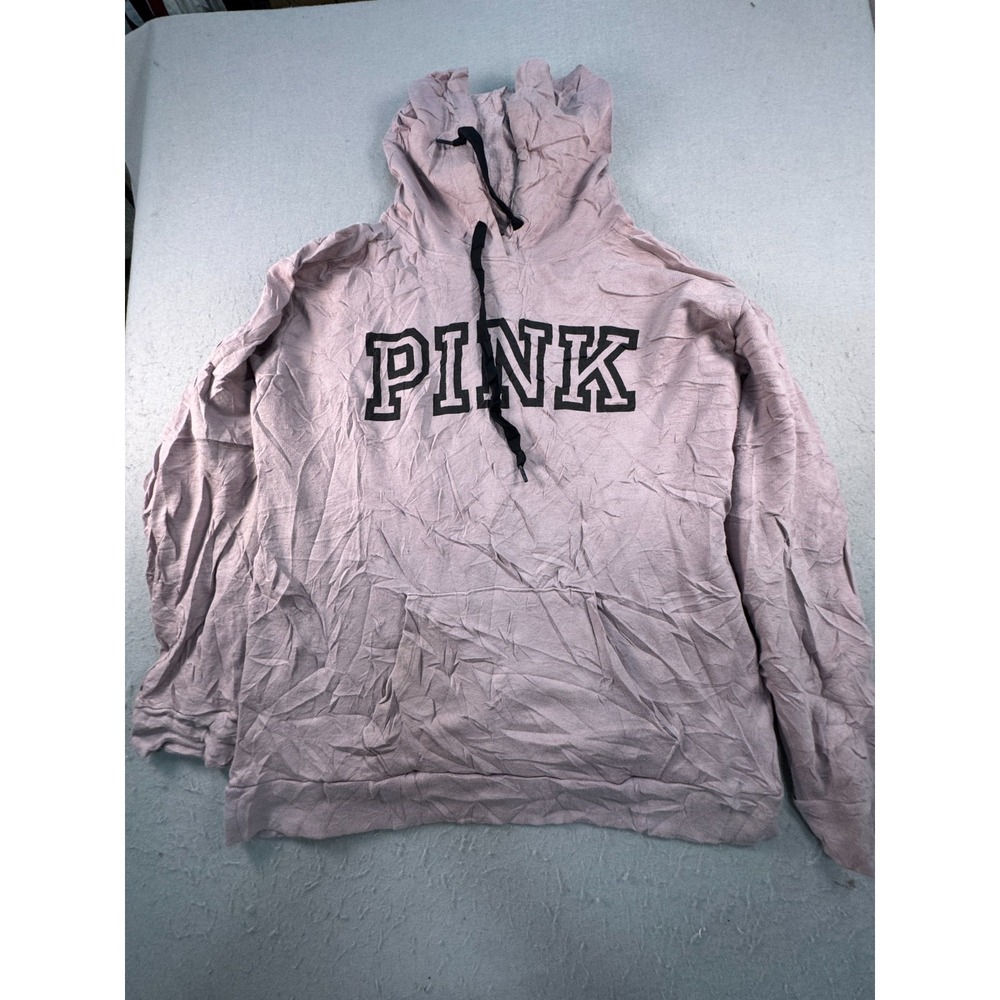Victoria's Secret PINK Hoodie Womens XL Pink Fleece Lined Drawstring Pullover
